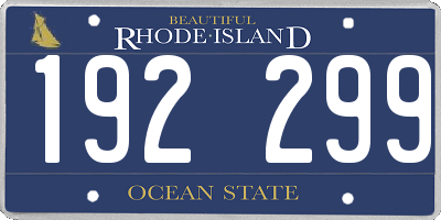 RI license plate 192299