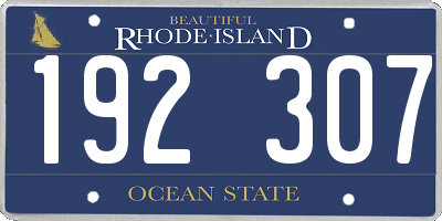 RI license plate 192307