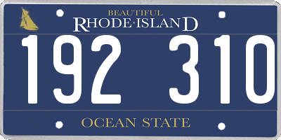 RI license plate 192310