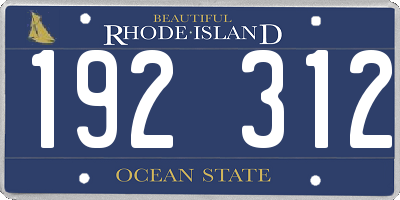 RI license plate 192312