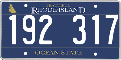RI license plate 192317