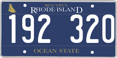 RI license plate 192320