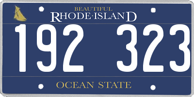 RI license plate 192323