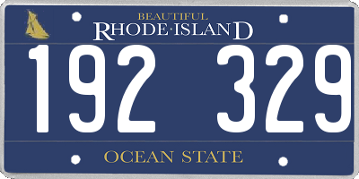 RI license plate 192329