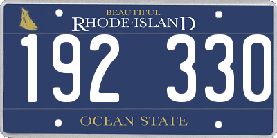 RI license plate 192330