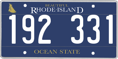 RI license plate 192331