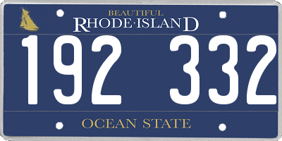 RI license plate 192332