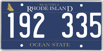 RI license plate 192335