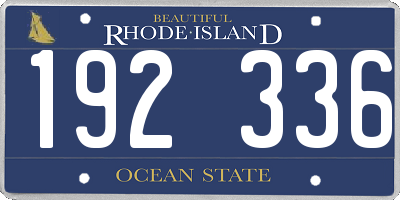 RI license plate 192336