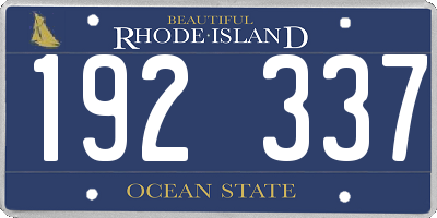 RI license plate 192337