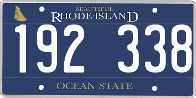 RI license plate 192338