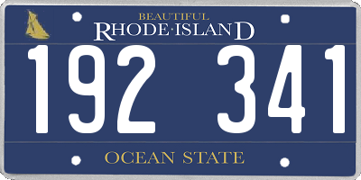 RI license plate 192341