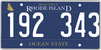 RI license plate 192343