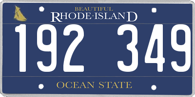 RI license plate 192349