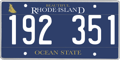 RI license plate 192351