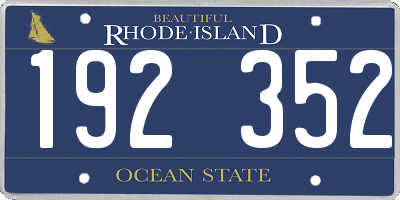 RI license plate 192352