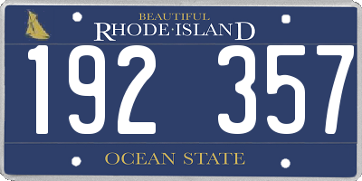 RI license plate 192357