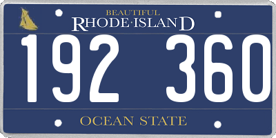 RI license plate 192360