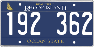 RI license plate 192362