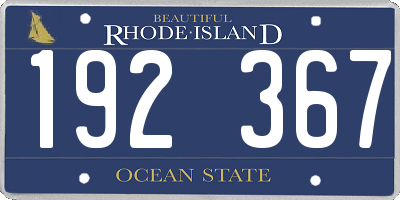 RI license plate 192367