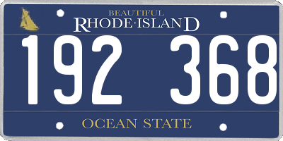 RI license plate 192368