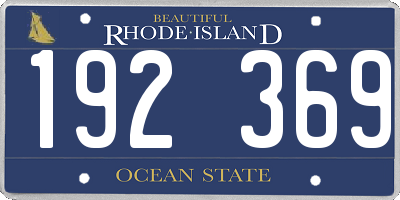 RI license plate 192369