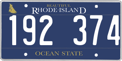RI license plate 192374