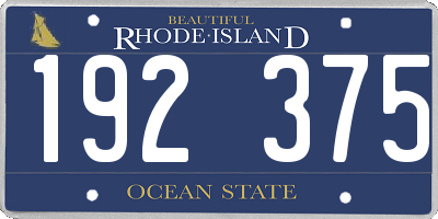 RI license plate 192375