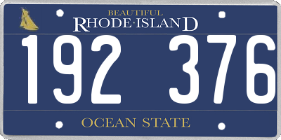 RI license plate 192376