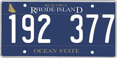 RI license plate 192377