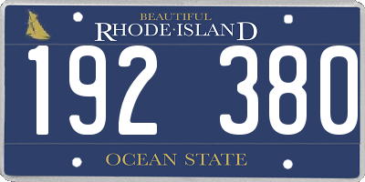 RI license plate 192380