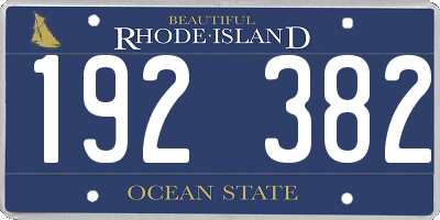 RI license plate 192382