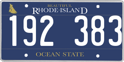 RI license plate 192383