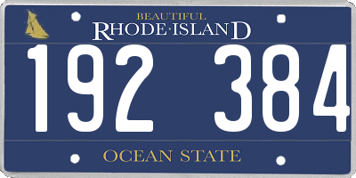 RI license plate 192384