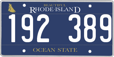 RI license plate 192389