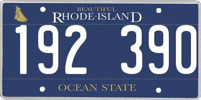 RI license plate 192390