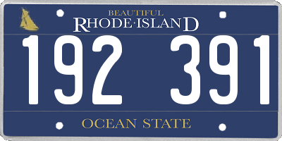 RI license plate 192391