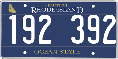 RI license plate 192392