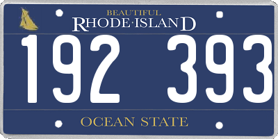 RI license plate 192393