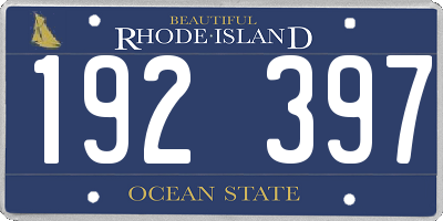 RI license plate 192397
