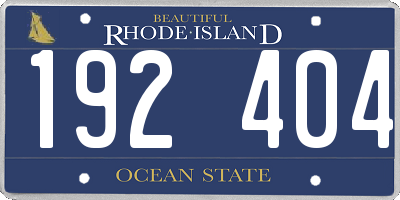 RI license plate 192404