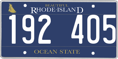 RI license plate 192405
