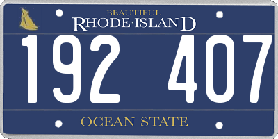 RI license plate 192407