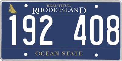 RI license plate 192408