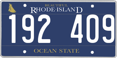 RI license plate 192409