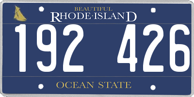 RI license plate 192426