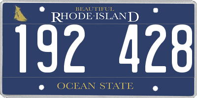 RI license plate 192428
