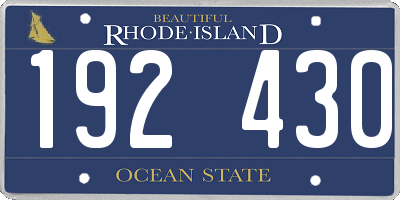 RI license plate 192430