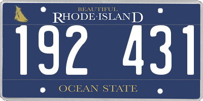 RI license plate 192431