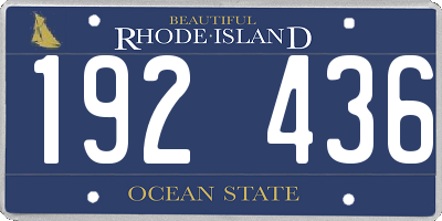 RI license plate 192436